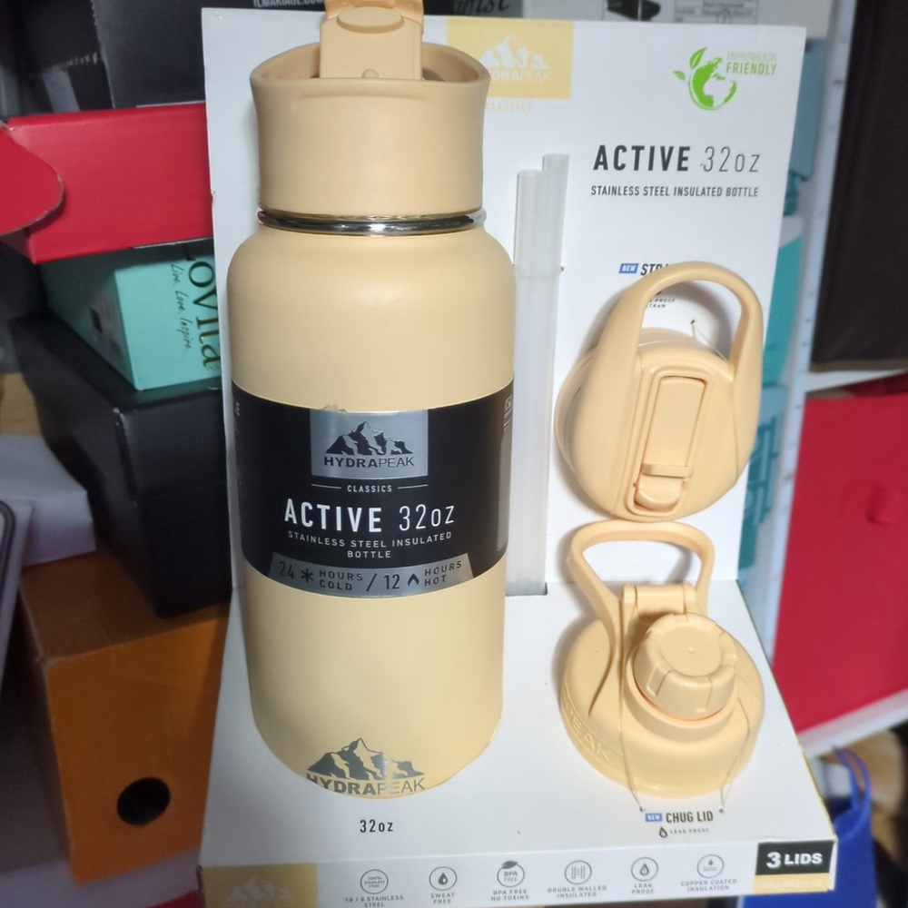 Hydrapeak Active 32oz Stainless Steel Water Bottle Set